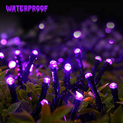 Orange and Purple Halloween Lights, 82ft 200 LED Halloween String Lights with 8 Modes, Waterproof Plug in Orange Purple String Lights for Halloween Party, Garden, Indoor Outdoor Halloween Decorations