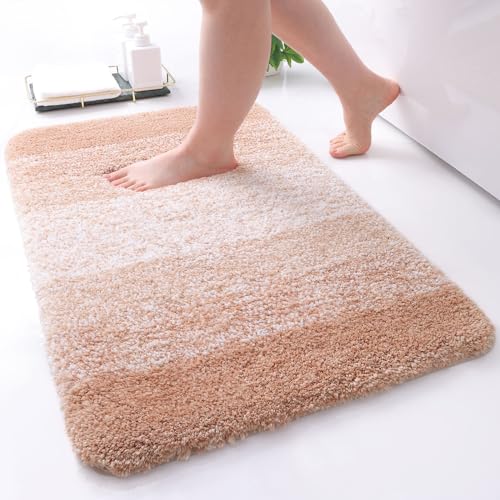 Arotive Microfiber Bathroom Rugs, Shaggy Soft and Absorbent Bath Rug, Non-Slip, Thick Plush Bathroom Mat, Machine Washable Dry Bath Mats for Bathroom, Tub and Shower, 30" x 20", Yellow