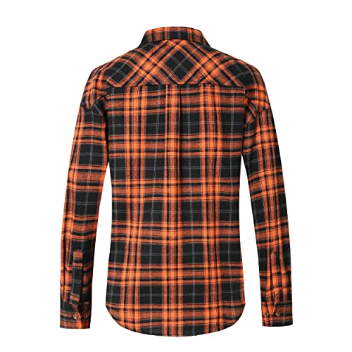 Flannel Shirts for Women, Shacket Jacket Women, Oversized Button Down Shirts Plaid Long Sleeve Causal (Small, Yellow Black)