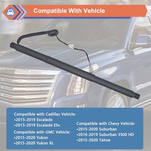 Left Rear Tailgate Power Lift Support Shock Strut Compatible with Chevy GMC Cadillac Vehicle 2015-2020 Suburban Tahoe Yukon, 2015-2019 Escalade Escalade ESV, Replace#84306929 84183515 84183516