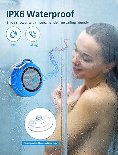 Kunodi Bluetooth Shower Speaker with IPX7 Waterproof, Crisp Clear Sound, True Wireless Stereo, Clip Portable for Pool Beach Boat Kayak Float Golf