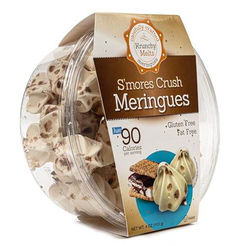 Krunchy Melts Original Meringue Cookies | Salted Caramel Flavor | Only 90 Calories Per Serving | Low Fat, Gluten Free, Dairy Free (4 Oz)