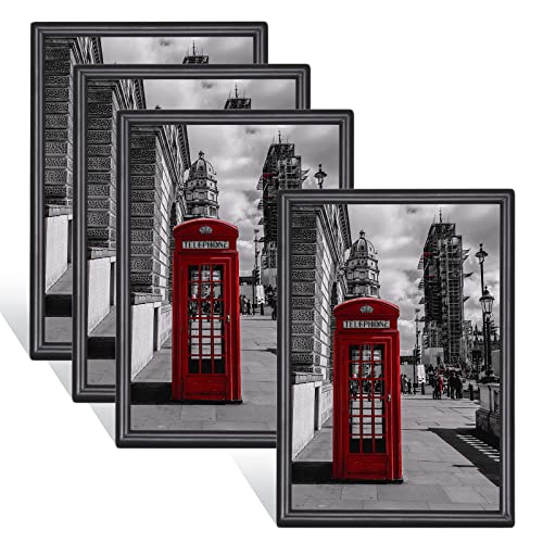 11x14 Picture Frame Set of 2, Brass Metal Photo Frames with HD Glass, Fits 8x10 with Mat or 11x14 without Mat, Wall Hanging and Table Display, 2 Pack