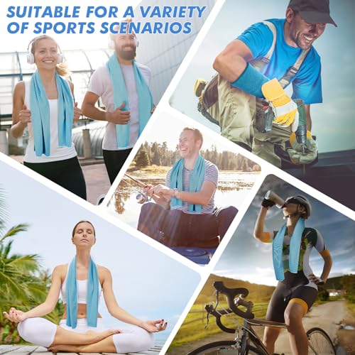 CSITE 12 Pack Cooling Towels Bulk (47"x12") for Neck and Face, Ice Towel for Hot Weather, Soft Breathable Cold Towel, Microfiber Towel, Sweat Towel for Yoga, Sports, Workout, Running, Golf, Camping