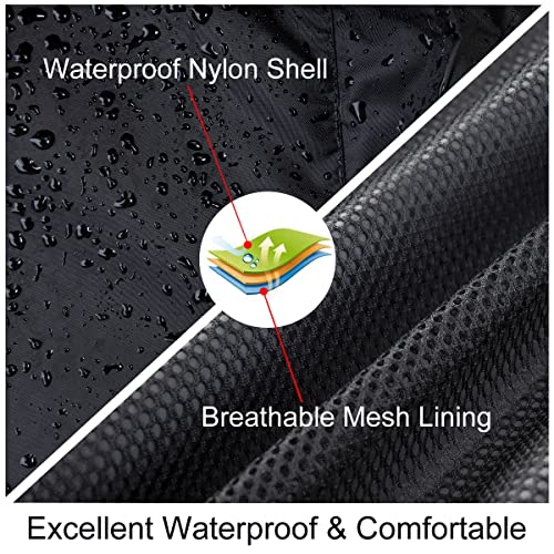 Classic Rain Suits for Men Breathable Rain Gear for Waterproof Work, Hooded Coats Jacket and Pants (Black & Yellow, S)