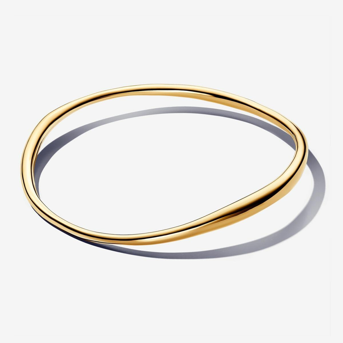 PANDORA Essence Organically Shaped Bangle - 14k Gold-Plated Bangle - Bracelet for Women - Gift for Her - Includes Gift Box - Size 17 cm