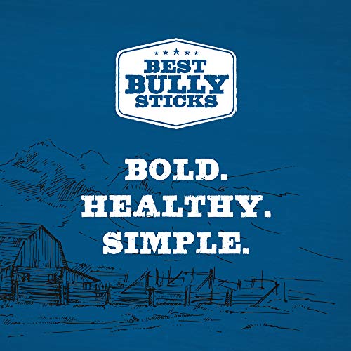 Best Bully Sticks Premium Hickory Smoked 100% Natural Thick 6 Inch Bully Sticks for Dogs - Odor Free with Smoky Aroma - No Additives Free-Range Grass-Fed Beef, Grain-Free Dog Chews - 5 Pack
