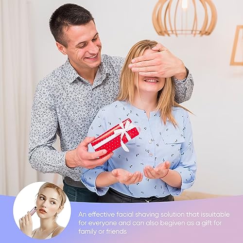 Flawless Facial Hair Removal for Women- as Seen on TV Painless Face Shaver -Painless Womens Facial Hair Remover with 2 Replacement Heads, Lipstick-Sized, USB Rechargeable(White)