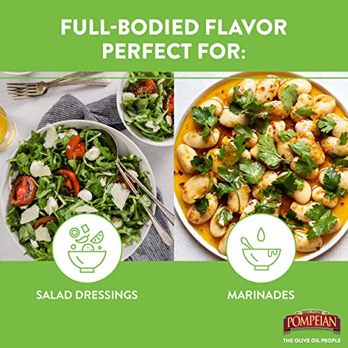 Pompeian Robust Extra Virgin Olive Oil, First Cold Pressed, Full-Bodied Flavor, Perfect for Salad Dressings & Marinades, 48 FL. OZ.