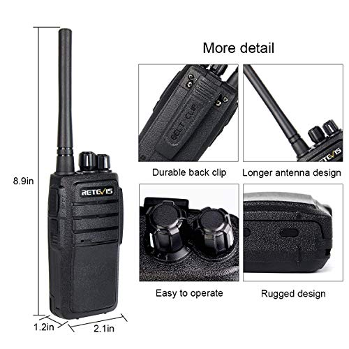 Case of 10,Retevis RT21 Updated 3000mAh 2 Way Radio Rechargeable, Heavy Duty Two Way Radio Long Range, 16CH VOX Handfree Adults Walkie Talkies for Business Retail Contractor Agriculture Black