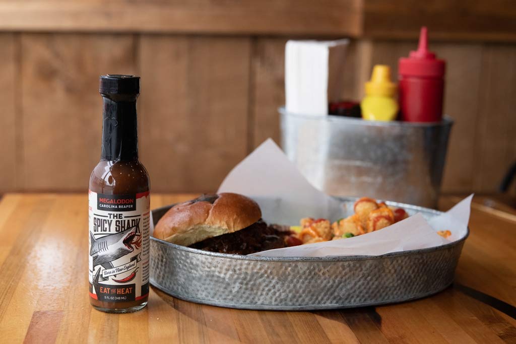The Spicy Shark Megalodon Carolina Reaper Hot Sauce, Wicked HOT, Hot sauce - Vegan and Gluten-Free Ingredients - Brand Featured on Hot Ones