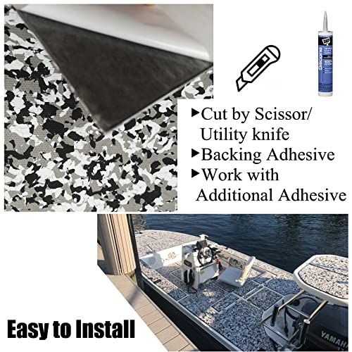 yuanjiasheng EVA Foam Boat Flooring Sheet 94.5"× 35.4" Faux Teak Deck Mat Non-Slip and Self-Adhesive Flooring Pad for Boats Yacht Swim Platform RV Floor Kayak Surfboard Golf Cart