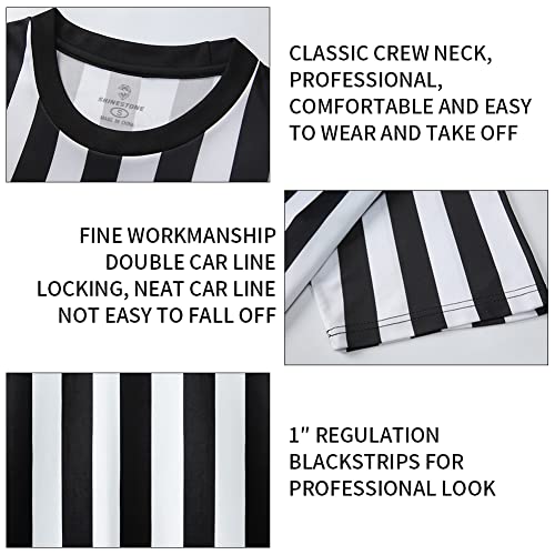 Shinestone Referee Shirt,Referee Costume Umpire Shirt for Womens and Mens,Crew Neck for Football, Soccer and Sports(Medium)