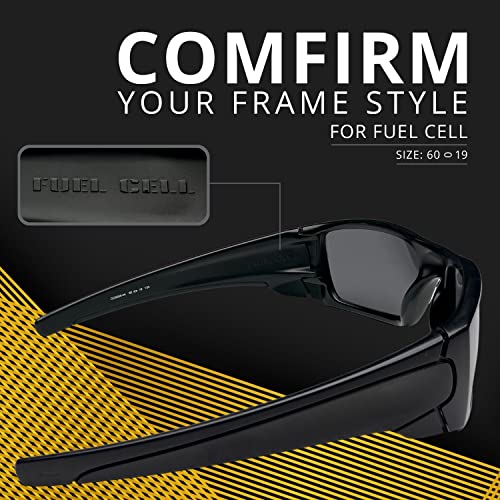 Dynamix Polarized Replacement Lenses for Oakley Fuel Cell | Easy To Install | Fit Perfectly | Solid Black + Ice Blue