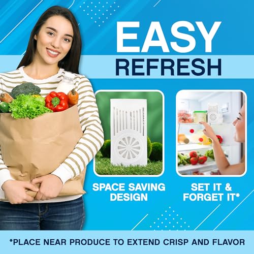 NonScents Refrigerator Deodorizer – Odor Eliminator for Fridge & Freezer – Outshines Baking Soda & Deodorizer with Activated Charcoal – Unscented & Long-Lasting, Freshen Refrigerator (2-Count)