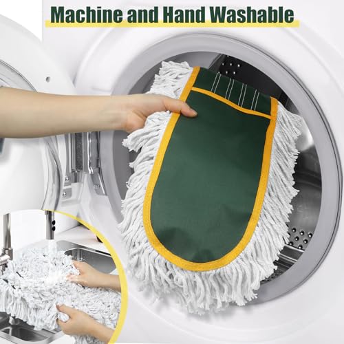 36" Commercial Dust Mop for Floor Cleaning with 2 Replacement Mop Pads, Heavy Duty Industrial Large Floor Wet Dry Mop for Cleaning Office Garage Hardwood Warehouse Factory Mall