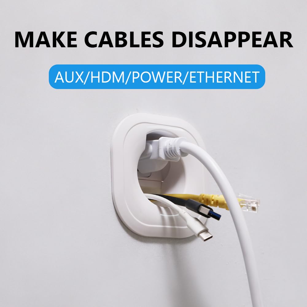 in Wall Cable Management Kit,Hide TV Cords for Wall Mount TV,Includes Power & Low Voltage Cable Management,Easy Install with Hole Saw Drill Attachment