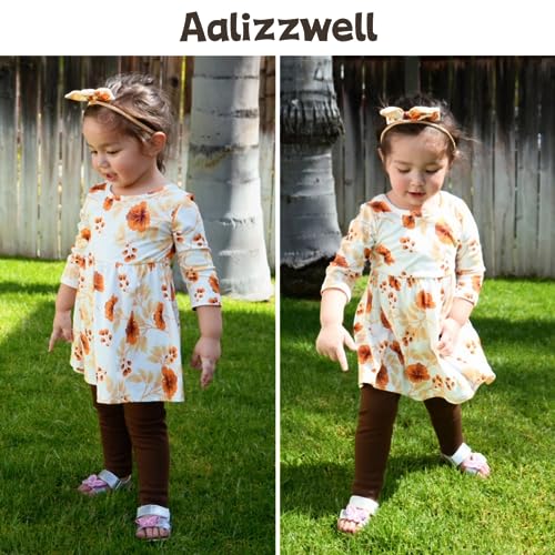 Aalizzwell 2T - 3T Little Toddler Girls Winter Clothes Daisy Ruffle Tunic Pants Outfit Set Fall Autumn Spring Clothing