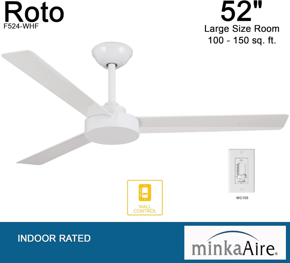 Minka Aire F524-WHF Flat White Ceiling Fan