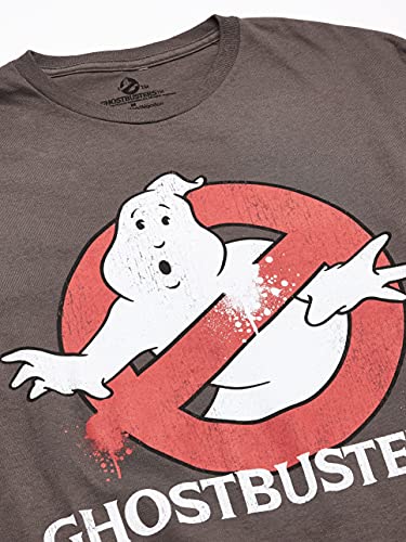 Ghostbusters Men's Classic Logo T-Shirt, Charcoal, Small