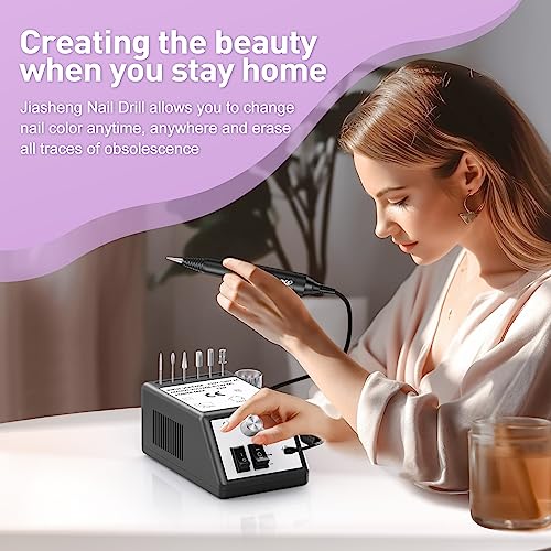 JIASHENG Professional Nail Drill, 30000rpm Electric Nail Drill Machine, Electric Nail File Drills for Acrylic Nails Kit Gel Nails Manicure Pedicure Tools, Purple