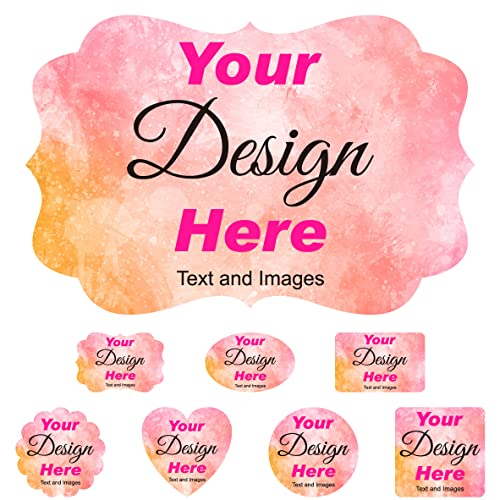 50-1000 Custom Stickers for Business Logo Customized Personalized Stickers with Any Design Image Logo Text for Small Business and Birthday Party Wedding(4x3 Inch Fancy Frame)