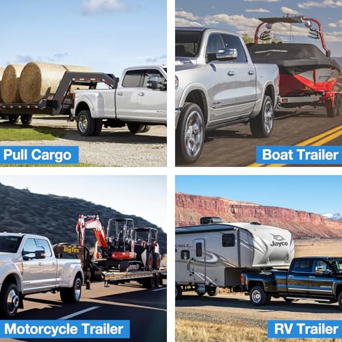 Tlvuvmo Adjustable Trailer Hitch -Drop Hitch (Fits 2-Inch Receiver), 6 Inch Drop/Rise, (21,500 LBS GTW) Heavy Duty Aluminum Tow Hitches, 2'' & 2-5/16'' Chrome Steel Tow Balls & 2 Anti-Theft Lock