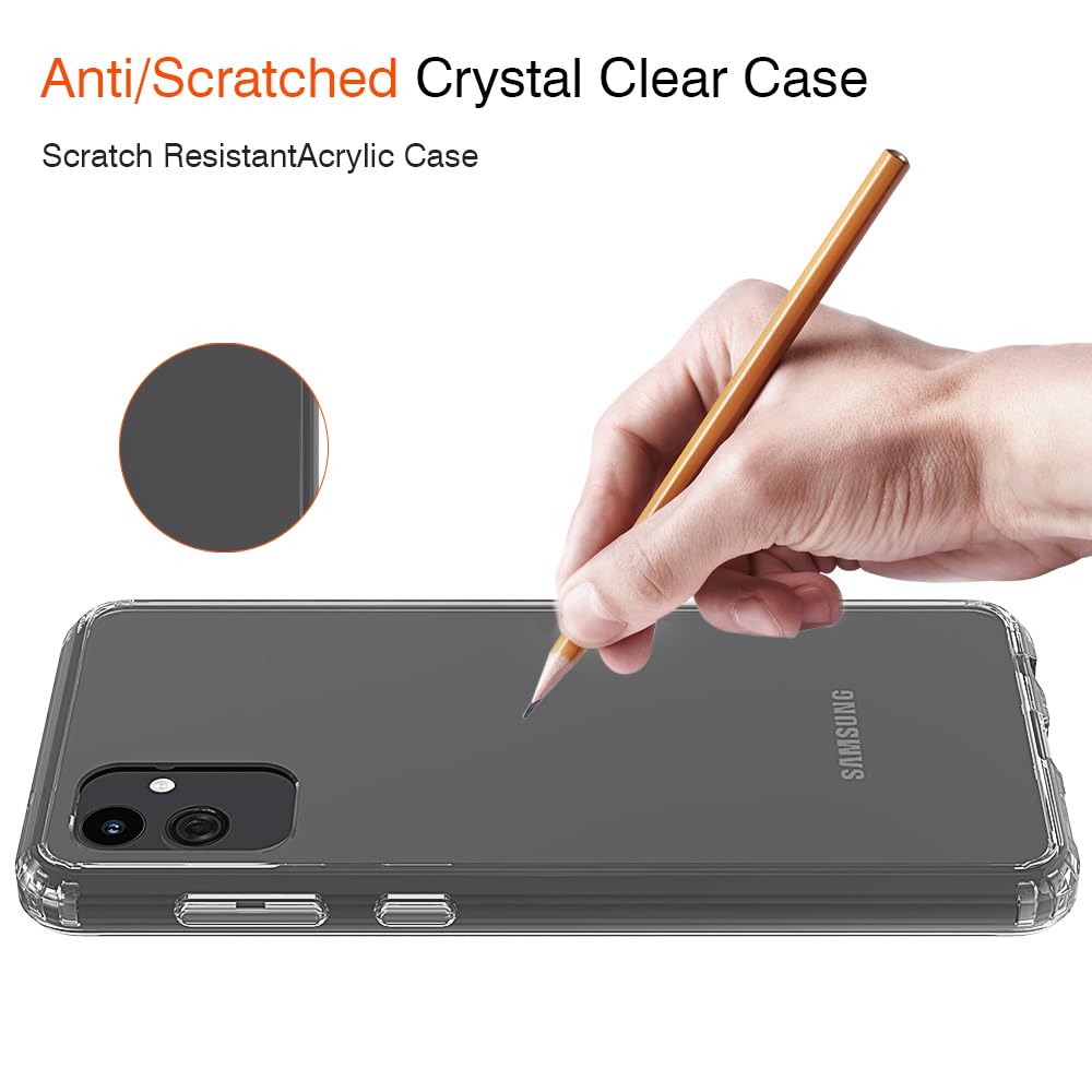 Jilivock Phone Case Cover for Samsung Galaxy A04 with 2pcs Screen Protector, Shockproof Clear TPU Case for Samsung Galaxy A04, Premium Minimalistic Phone Cover