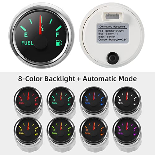 RUPSE Fuel Sender Unit Boat Fuel Tank Sending Unit Fuel Water Level Sensor Stainless Steel Fuel Sender and Fuel Gauge for Boat Car Truck RV (17"(432mm))