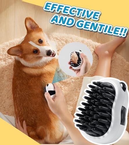 ROBATUN Dog Bath Brush Pet Massage Shampoo Brush Dog Scrubber for Bath Dog Washing Brush Scrubber Pet Bath Massage Brush with Soft Silicone Bristles for Puppy Dog Cat Grooming Cleaning Blue