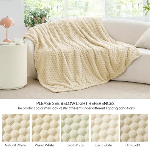 BEDELITE Fleece Blanket - 3D Jacquard Decorative Pink Throw Blankets for Couch & Bed, Soft and Cozy Warm Plush Fluffy Blanket All Seasons Suitable, 50x60Inches