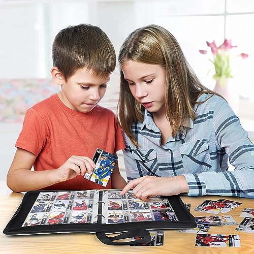 Baseball Trading Card Binder Holder, Sports Card Binder Collectible Trading Card Albums,9 Pocket Card Binder with 50 Removable Sleeves Fits 900 Cards