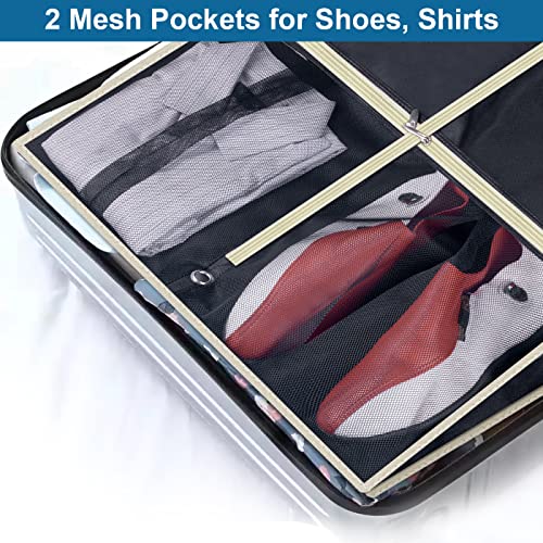MISSLO 43" Gusseted Travel Garment Bag with Accessories Zipper Pocket Breathable Suit Garment Cover for Shirts Dresses Coats, Black