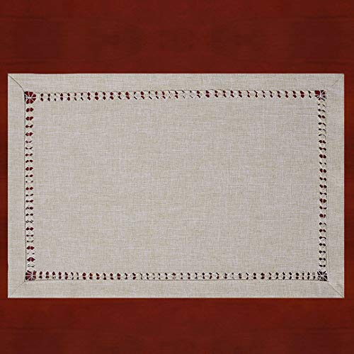 Grelucgo Super Long Handmade Hemstitched Polyester Rectangle Table Runners, Cranberry 14x144 inch