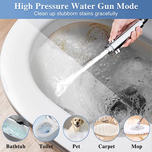 DOILIESE Shower Head with Handheld Shower Head with ON/Off Switch, 3-Modes High Pressure Shower Head with Hose, Chrome Finish