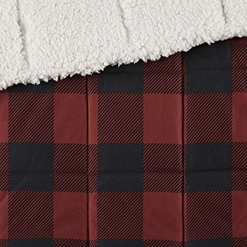 Woolrich Oversized Reversible Throw Blankets Premium Diamond Quilting, Cabin Lifestyle, Soft, Cozy Spun with Sherpa Reverse Cover for Couch, Bed and Office, 50x70, Anderson Grey
