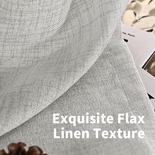 YoungsTex Natural Linen Curtains 84 Inches Long for Bedroom Bronze Grommet Rustic Textured Window Drapes for Living Room Kids Room Divider Light Filtering, 2 Panels, 42 X 84 Inch