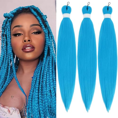 Braiding Hair Pre Stretched for Women Hair Extensions Box Braids Soft Synthetic Knotless Yaki Texture Hot Water Setting Braid Brown Ombre (26inch 3Packs)
