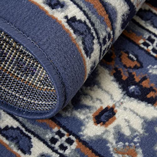 Home Dynamix Ariana Ksara Area Rug 3 Piece Set (4'11" x6'11,1'8" x4'11,1'8" x2'8), Border Country Blue