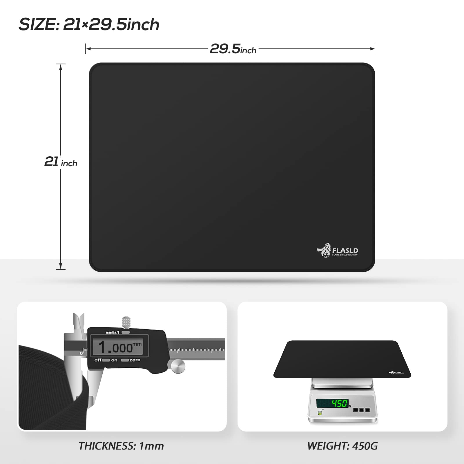 FLASLD Fireproof and Waterproof Stove Top Covers, 21×29.5 inch Electric Glass Top Stove Cover - Ceramic Glass Cooktop Protector for Flat Top Oven, Black