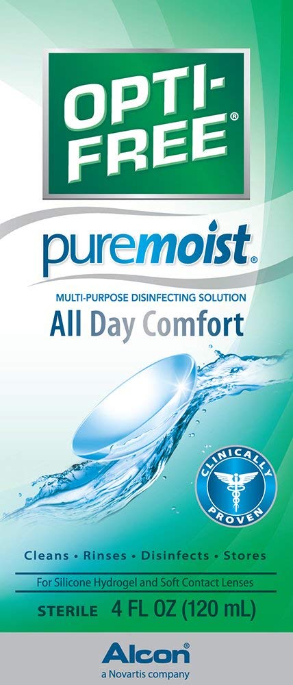 Opti-free Puremoist Multi-Purpose Contact Lens Cleaning and Disinfecting Solution, 4 Fl Oz