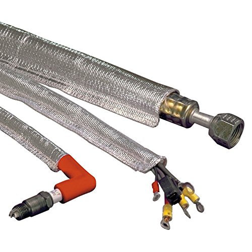 Design Engineering 010419 Heat Sheath 1" I.D. x 3ft Aluminized Sleeving for Ultimate Hi-Temp Protection