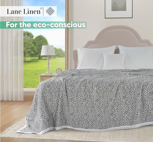 LANE LINEN Cooling Blanket for Hot Sleepers Twin Size - Lightweight Summer Blanket with Rayon Derived from Eucalyptus - Soft, Cool & Breathable - Cold Blankets for Night Sweats - 88"x88", Windowpane