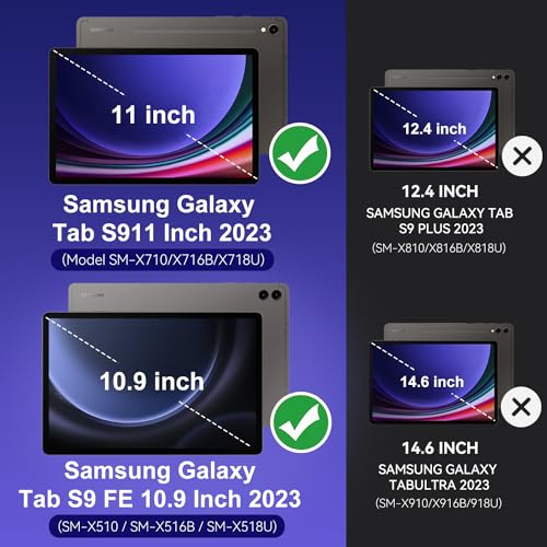 MARIWIVI Case for Samsung Galaxy Tab S9 FE 5G 10.9 Inch/Galaxy Tab S9 11 inch 2023, Shockproof Protective Case for Galaxy Tab S9/S9 FE with S Pen Holder & Multi-Angle Viewing Kickstand(AlpGreen+Black)