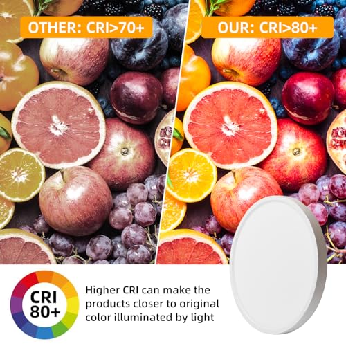 Hlite 2pack 9 Inch Flush Ceiling Light Fixture,18W 1800LM Super Slim LED Ceiling Light 3000K/4000K/5000K CCT Selectable,Flush Mount Ceiling Light for Kitchen,Bedroom,Bathroom and Closet Room (Black)