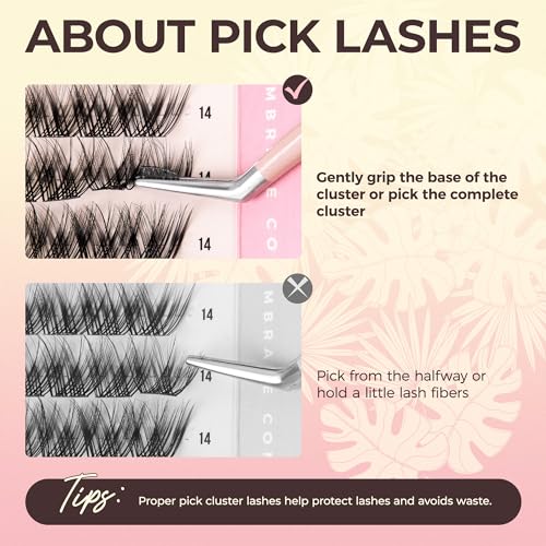 LASHVIEW Cluster Lashes 182pcs COMFYLASH D Curl Lash Extension Clusters Natural Look Cluster Lashes Extensions Super Thin Band & Soft Lashes Reusable 9-16mm MIX (natural)