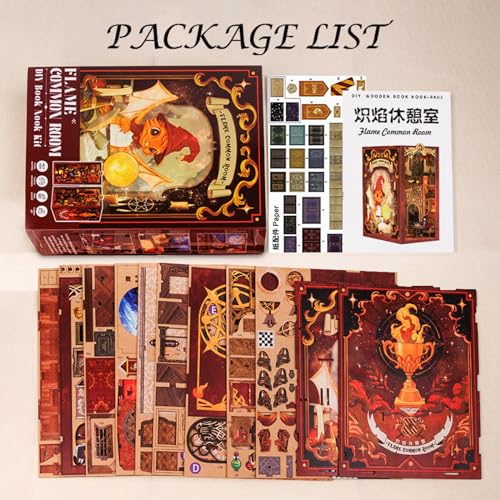 CUTEBEE DIY Book Nook Kit for Adults, DIY Wooden Miniature House Dollhouse Kit Ancient Chinese Landscapes Bookshelf Insert Decor Booknook Model Build Gift Kit with LED Light (Su Dongpo's Life)
