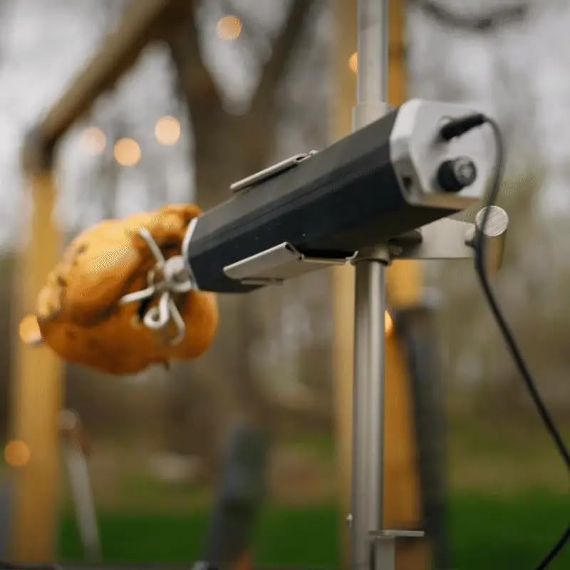 Breeo Rotisserie System - Rotisserie Grill Kit for Chicken, Turkey, BBQ, Kabobs - Live Fire Cooking Accessories - Includes Prongs, Battery Pack, Motor, AC Adapter, & Cable (Without Outpost Rod)