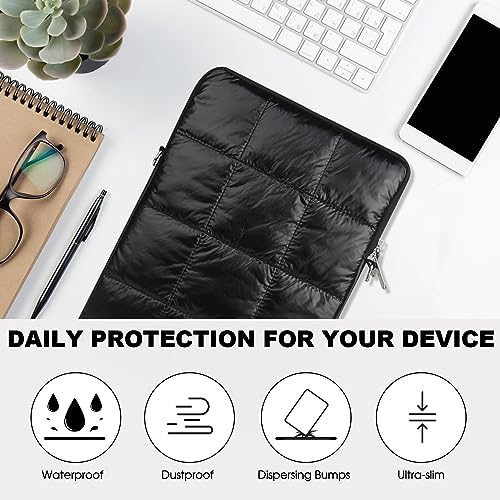 LIUDENWIN 13 14 Inch Laptop Sleeve, Lightweight Padded,Cute Quilted Puffer Laptop Sleeve for Women, Compatible for MacBook Pro13,14/MacBook Air M1 M2/13''-14'' Dell HP ASUS Acer Surface PC-Gold