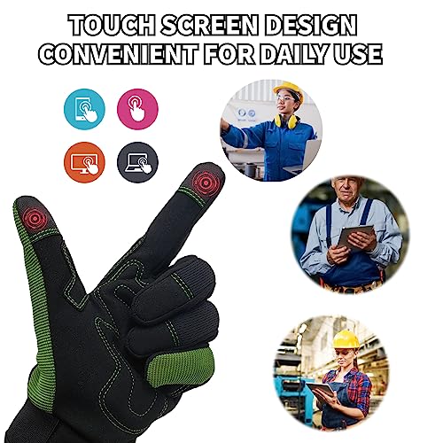 MSUPSAV Gardening Gloves for Gardening,Synthetic Leather Garden Gloves,Work Gloves with Touch Screen,Gardening Gifts for Women,Purple, Medium